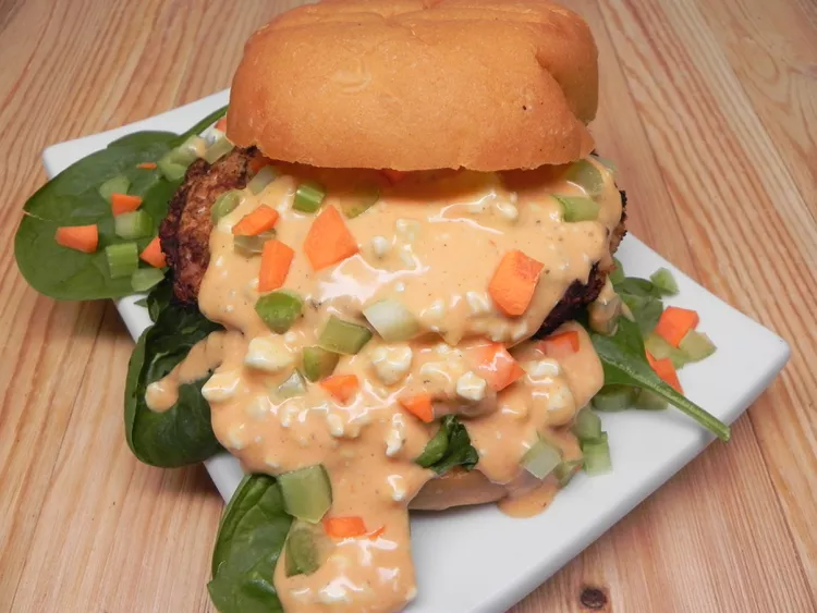 Buffalo Wing Stuffed Burgers