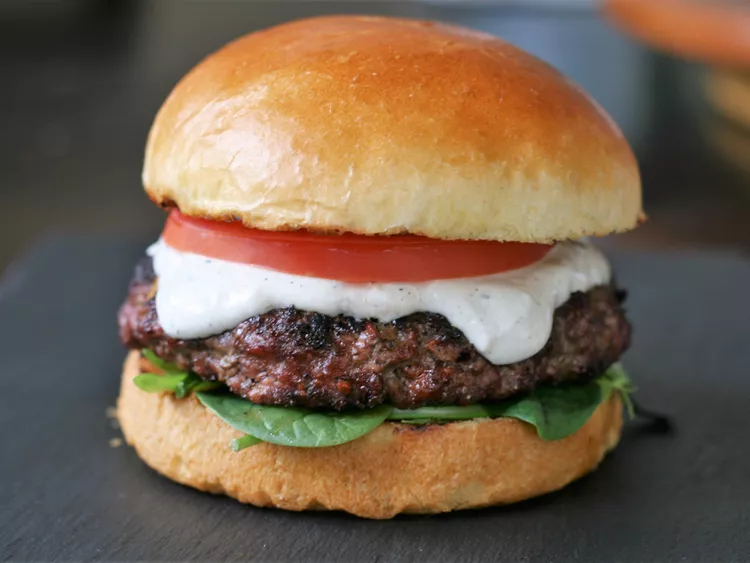 Feta-Stuffed Hamburgers