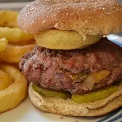 Onion, Cheese-                                                             Stuffed Burgers